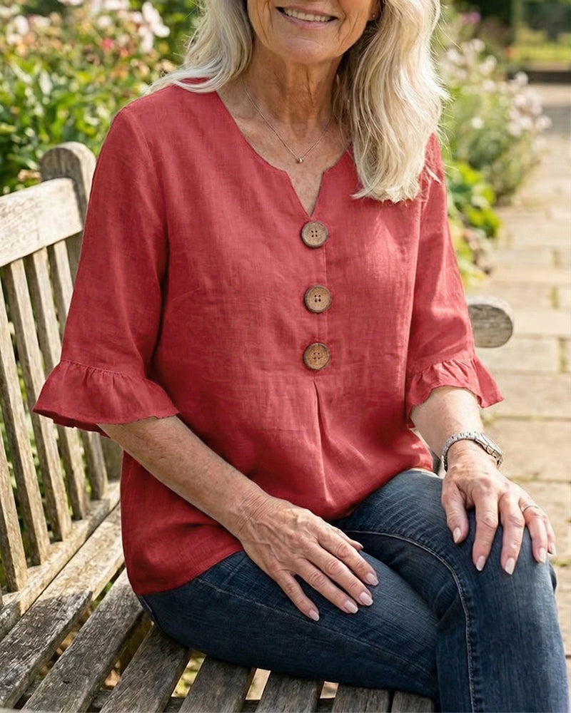 Sofía | Blusa abotonada con volantes