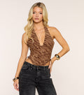 Top Corset Halter Flocado Textured Edge