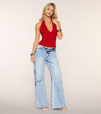 Top Halter con Escote en V Cute