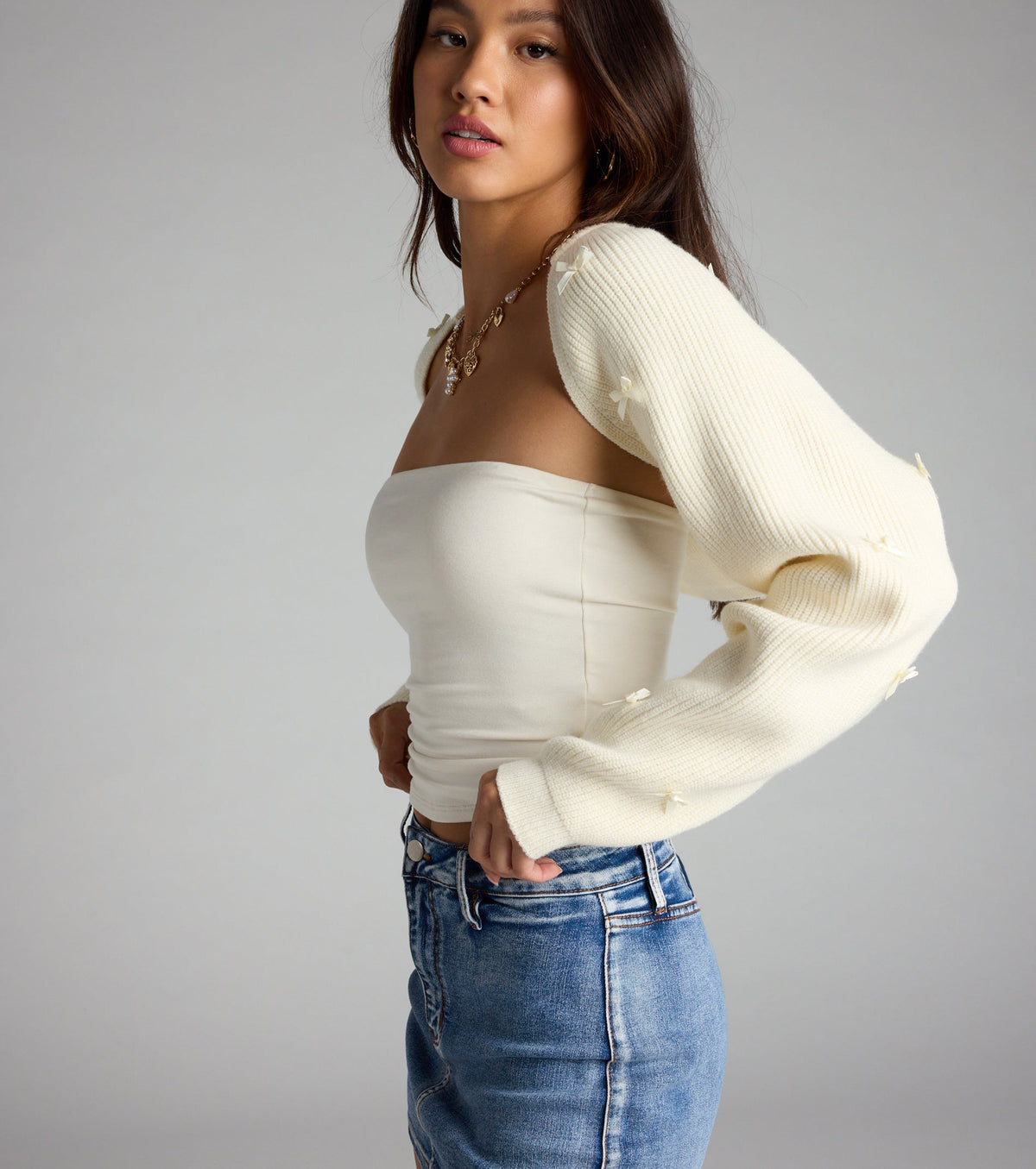 Bolero de punto con lazos Cute But Casual