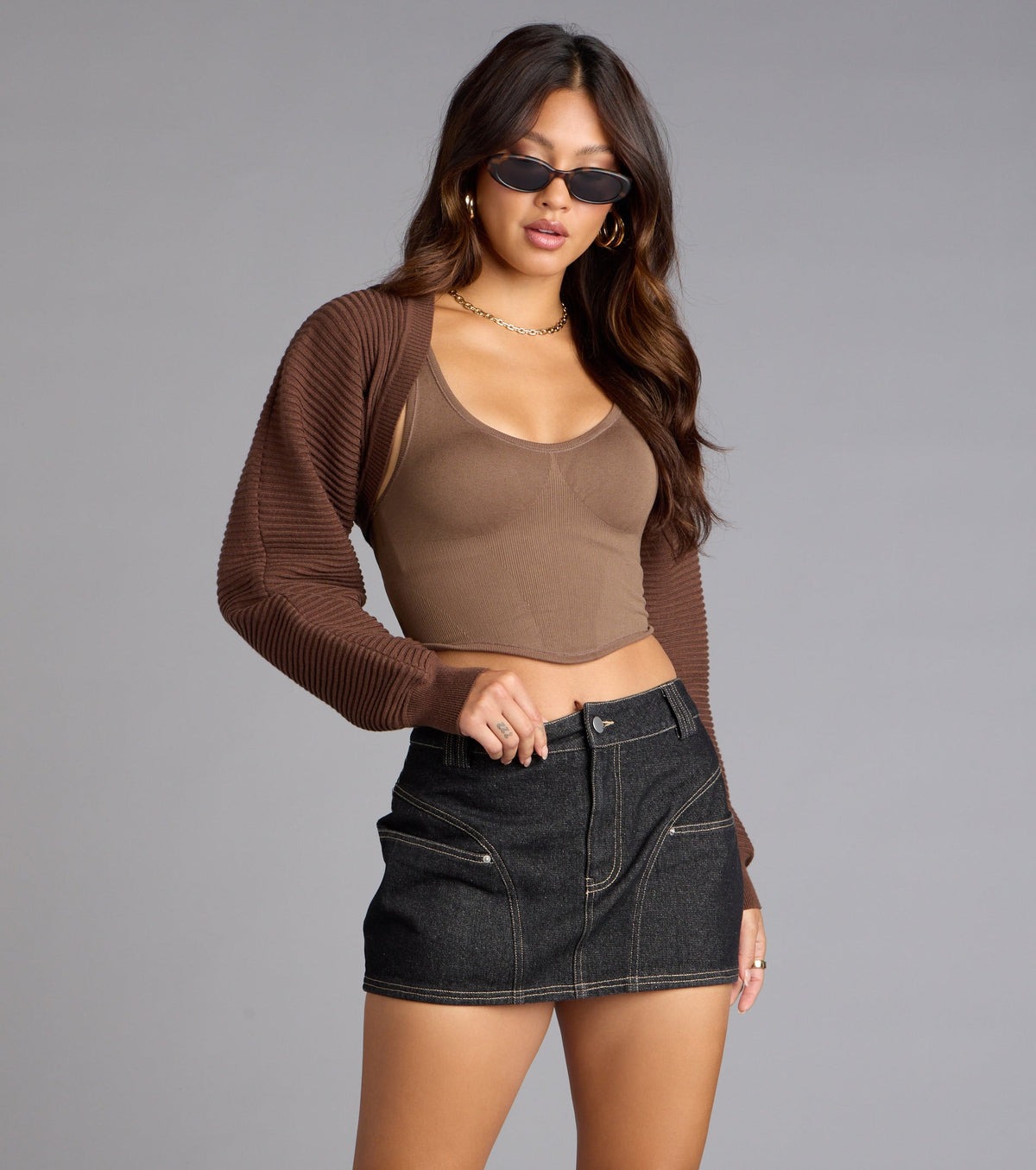 Bolero de punto de manga larga Cool Intentions