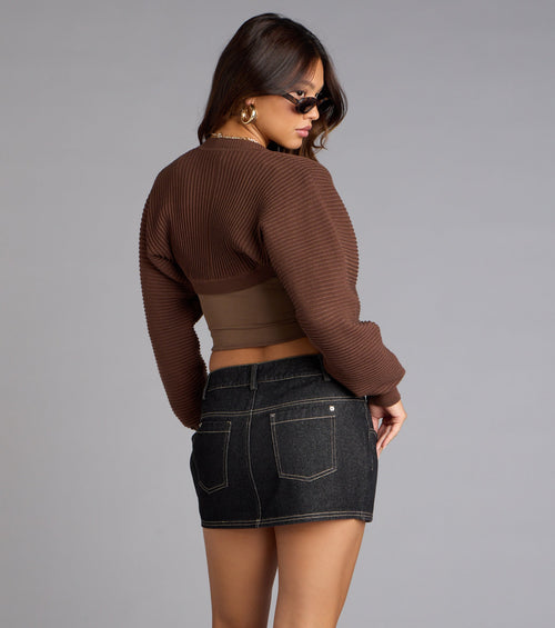 Bolero de punto de manga larga Cool Intentions