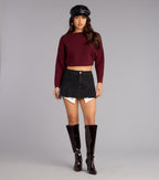 Jersey corto elegante con escote barco Everyday Chic
