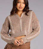 Jersey de punto de ochos con cuello camisero Cuddle Up