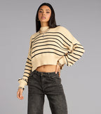 Jersey de punto a rayas con cuello alto All Day Cute