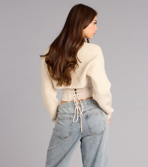 Bolero corto de punto con brillo Lúrex Cozy Chic
