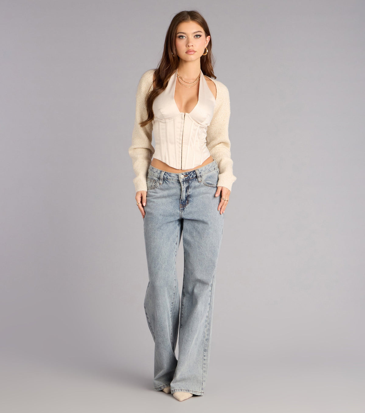 Bolero corto de punto con brillo Lúrex Cozy Chic