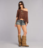 Top Poncho con Hombros Descubiertos Breezy