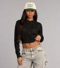 Jersey corto con capucha de punto de ochos Cozy Girl Era