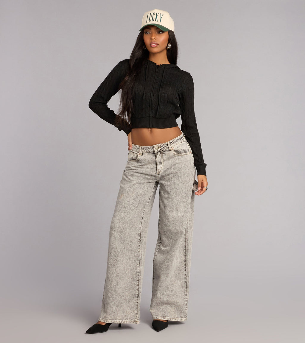 Jersey corto con capucha de punto de ochos Cozy Girl Era