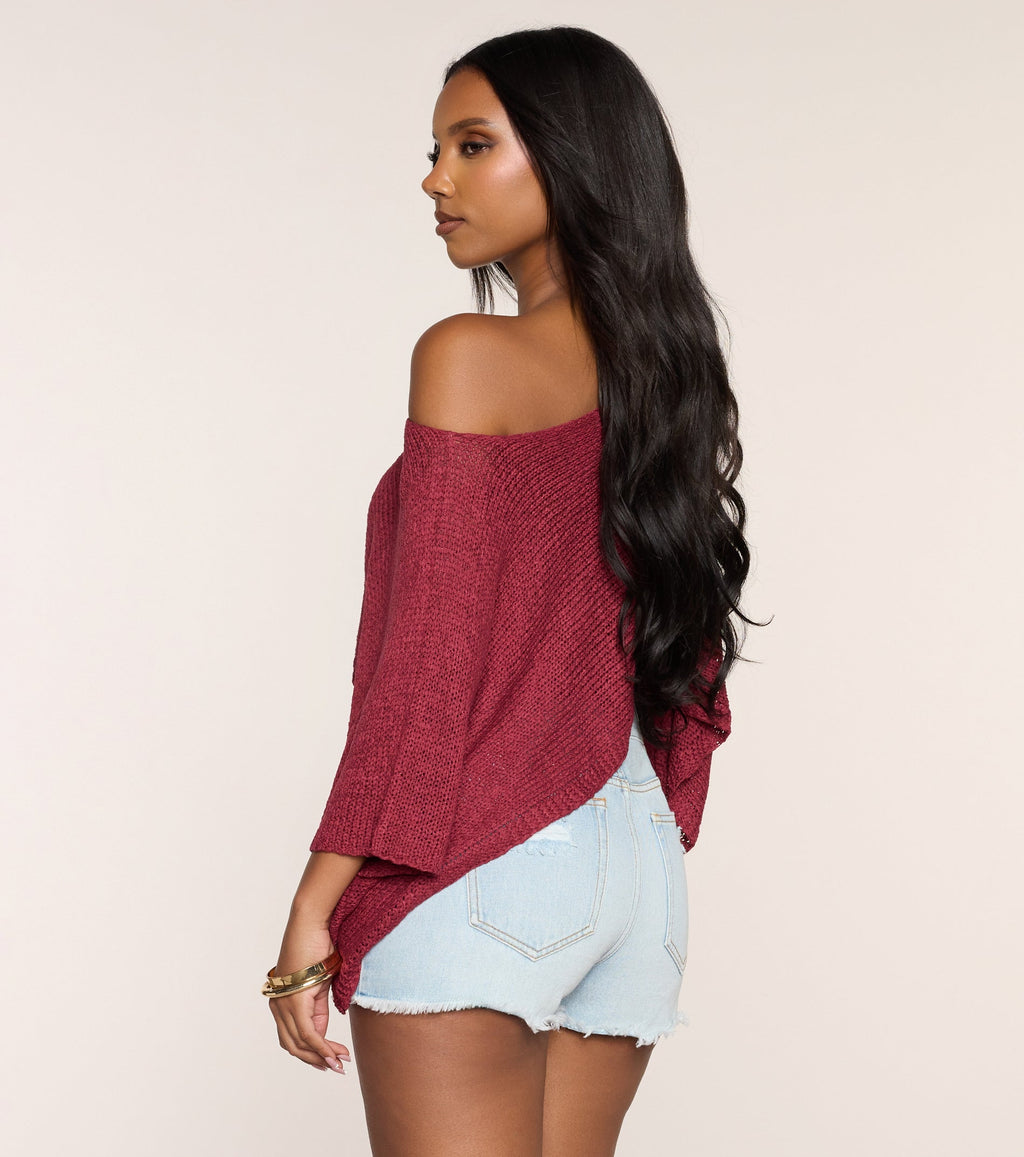 Top Poncho con Hombros Descubiertos Breezy