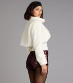Chaqueta Corta de Pelo Sintético