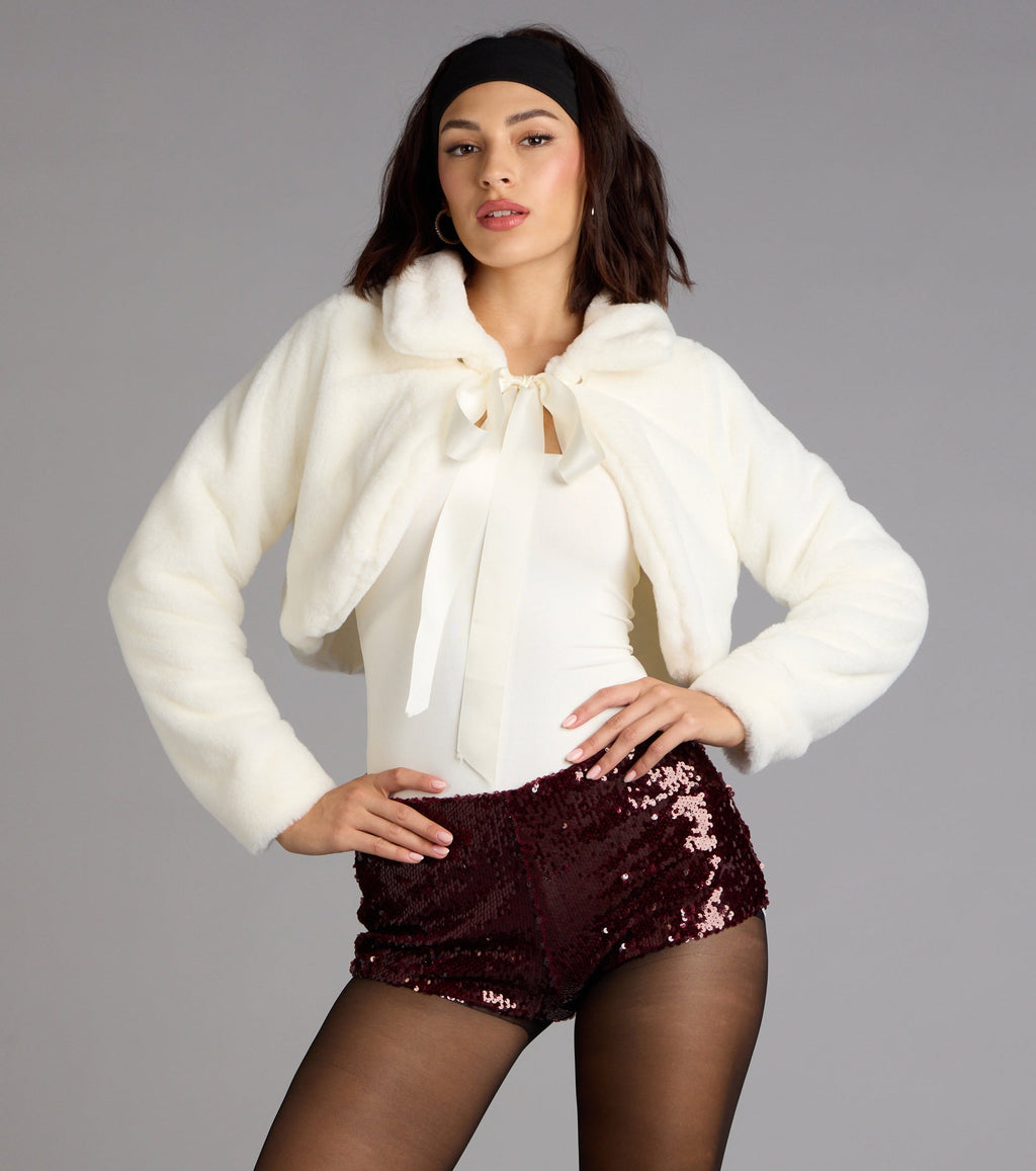 Chaqueta Corta de Pelo Sintético