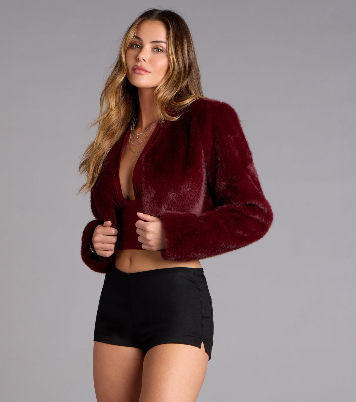 Chaqueta Corta de Pelo Sintético Drama