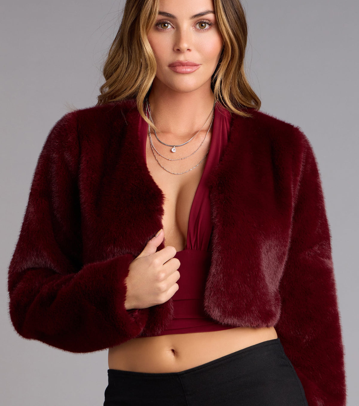 Chaqueta Corta de Pelo Sintético Drama