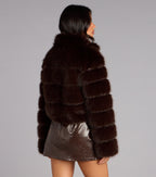 Chaqueta Corta de Pelo Sintético Glam