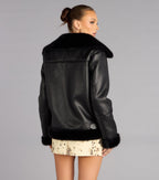 Chaqueta Moto Oversize de Pelo Sintético Cold Chic