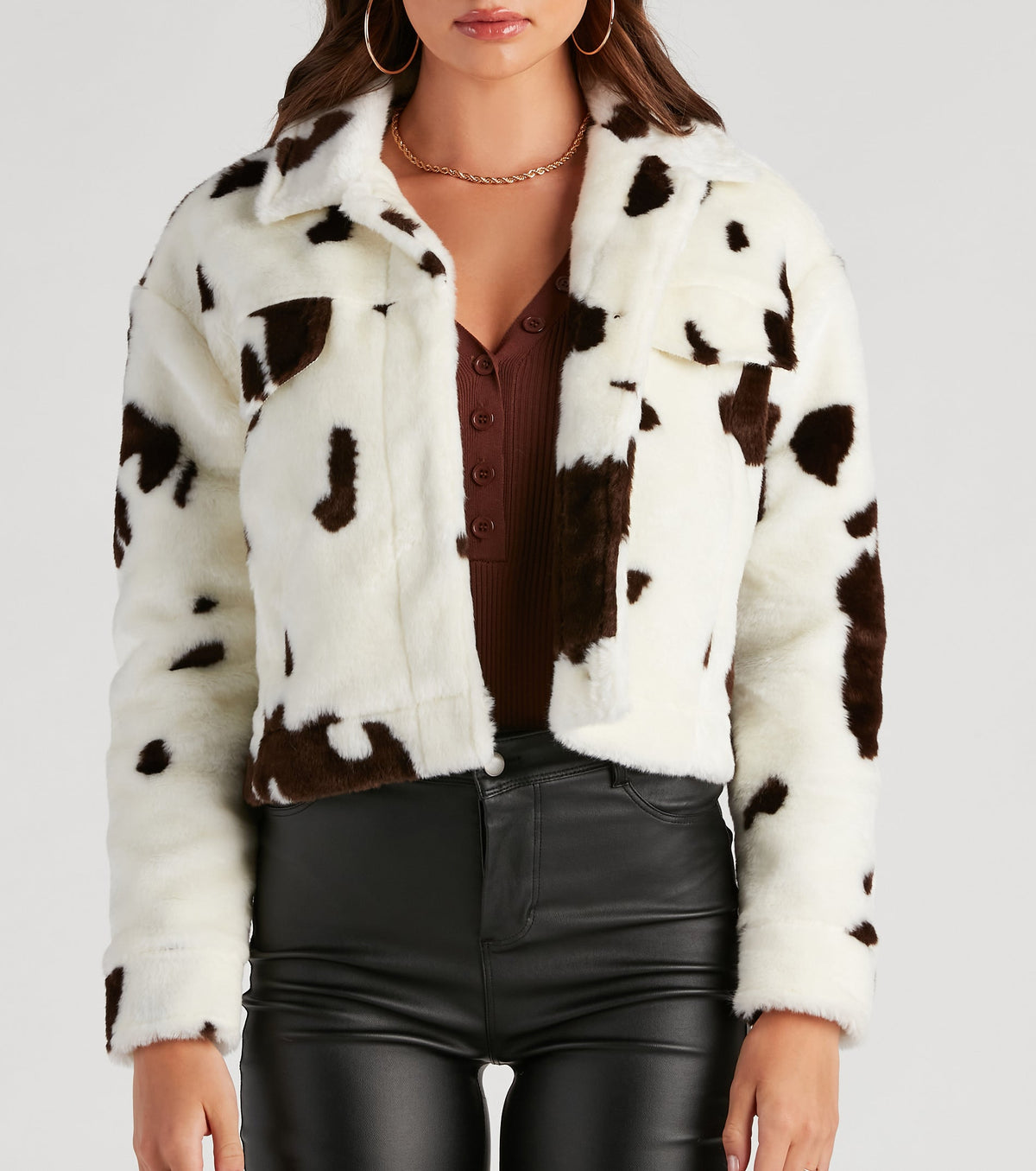 Chaqueta con Estampado de Vaca