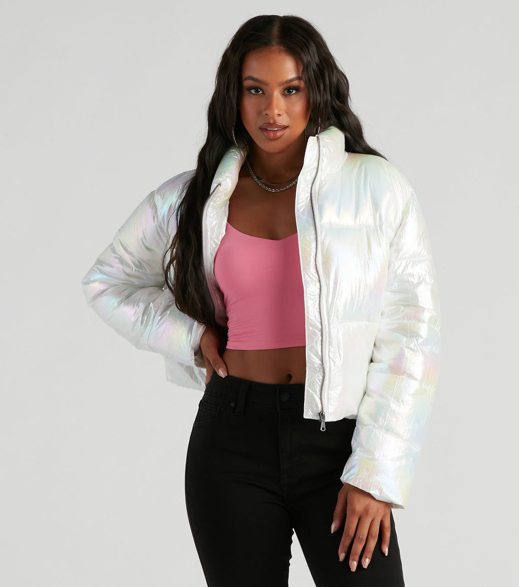Chaqueta acolchada corta Bebe Cromado