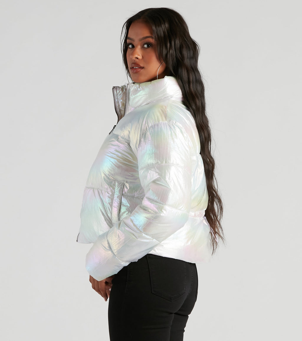 Chaqueta acolchada corta Bebe Cromado