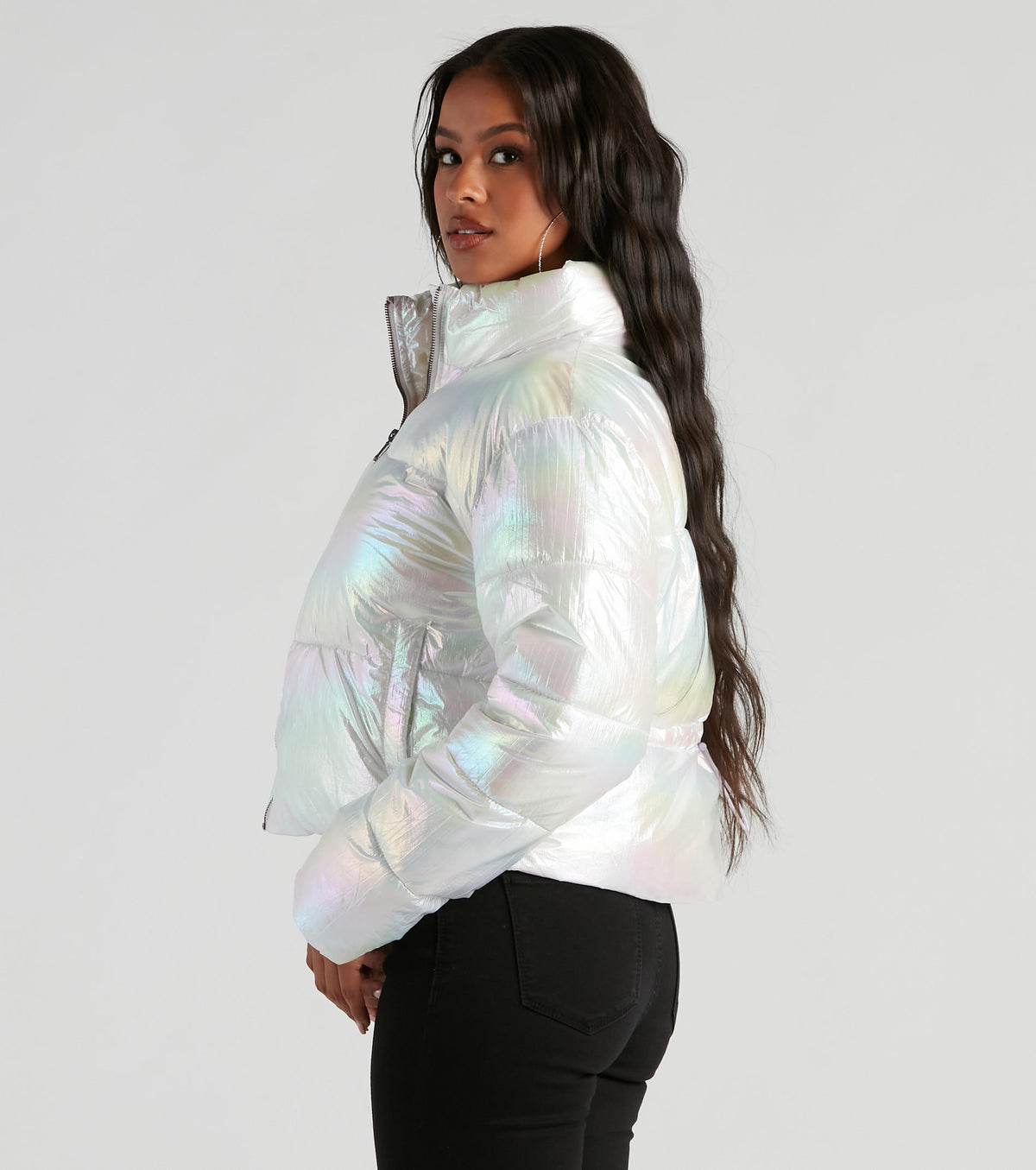 Chaqueta acolchada corta Bebe Cromado