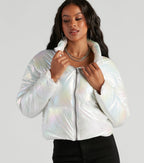 Chaqueta acolchada corta Bebe Cromado