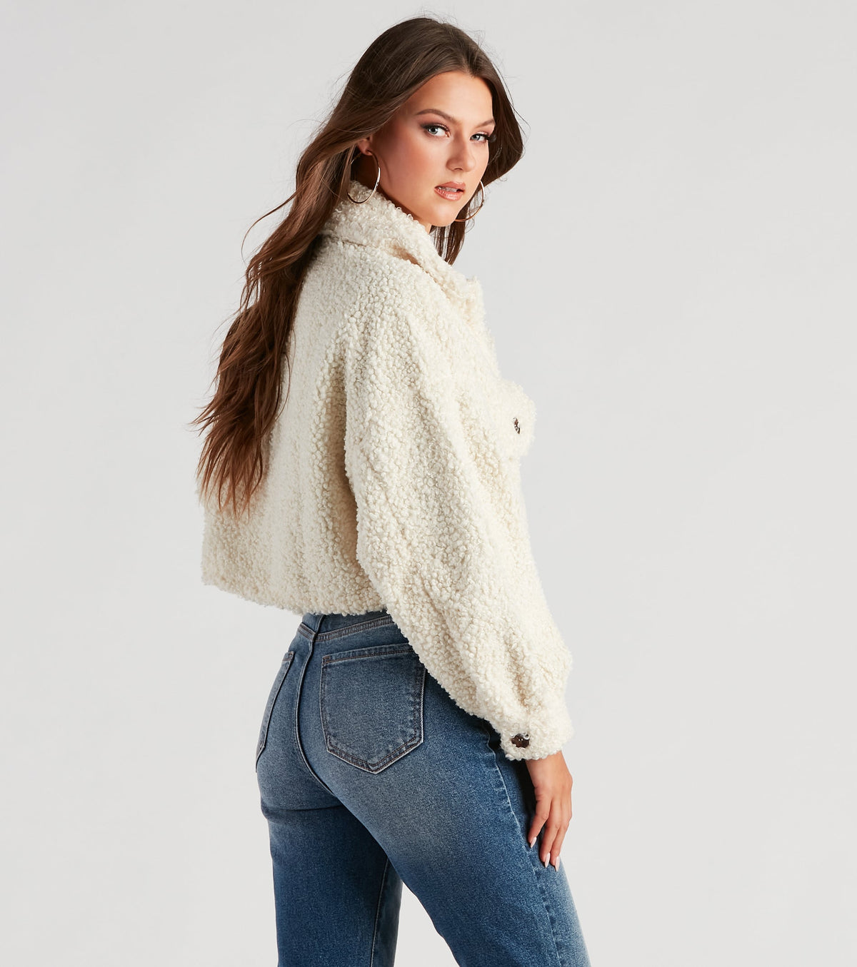 Chaqueta Corta de Sherpa Sintética Osito
