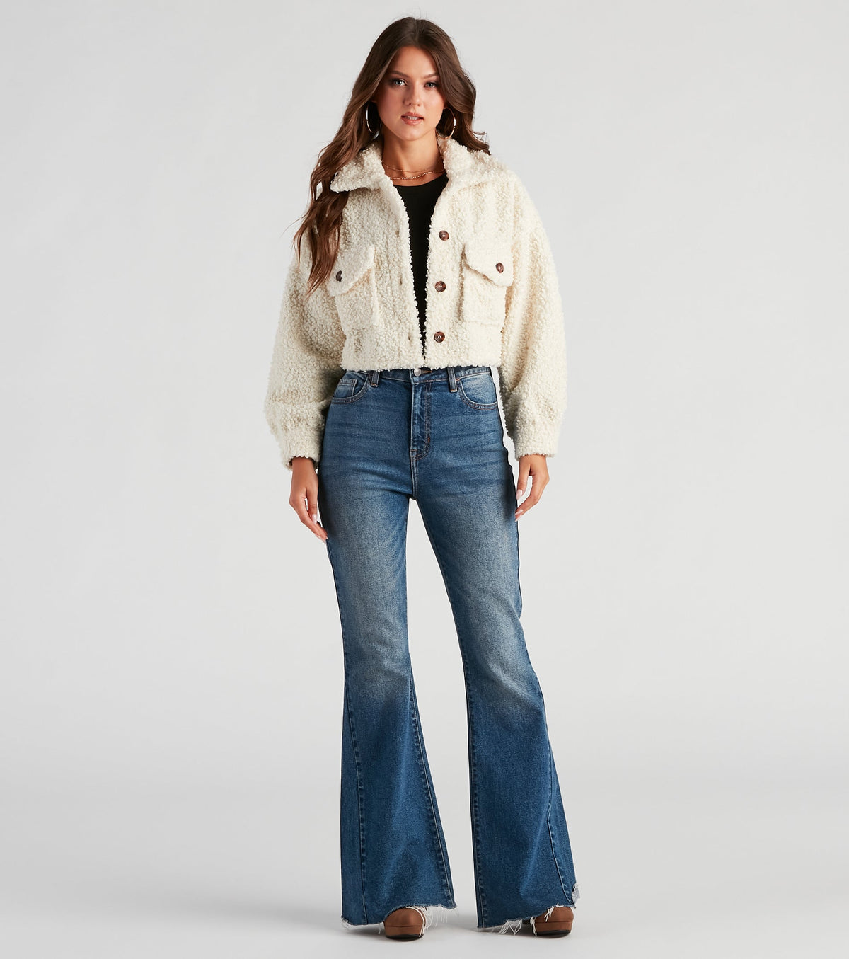 Chaqueta Corta de Sherpa Sintética Osito