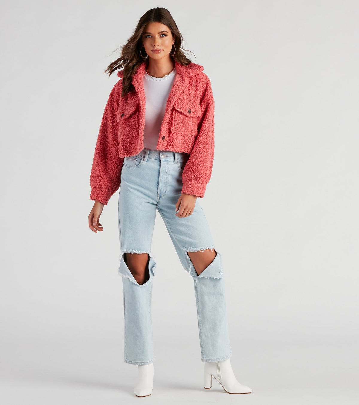 Chaqueta Corta de Sherpa Sintética Osito