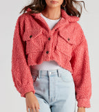Chaqueta Corta de Sherpa Sintética Osito