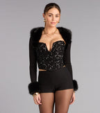 Bolero de pelo sintético desmontable Luxe Affair