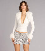 Bolero de pelo sintético desmontable Luxe Affair