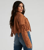 Chaqueta de Ante Sintético con Flecos Mila