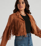 Chaqueta de Ante Sintético con Flecos Mila