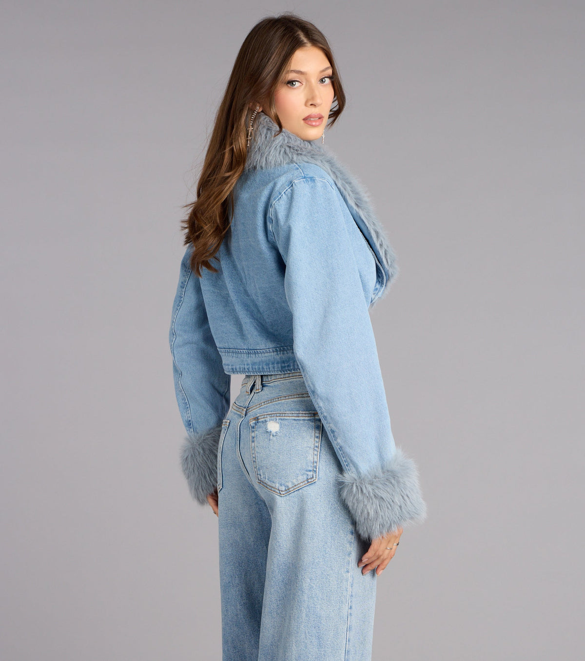 Chaqueta Vaquera con Pelo Sintético Desmontable Queen