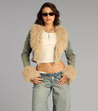 Chaqueta Vaquera Corta con Pelo Sintético Stealer