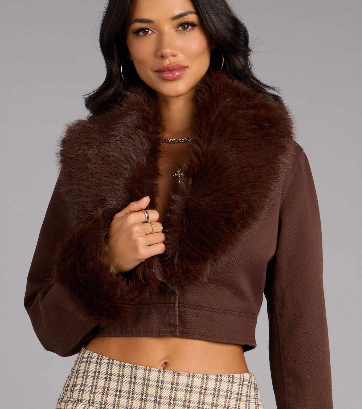 Chaqueta Vaquera con Pelo Sintético Desmontable Queen