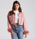 Chaqueta Vaquera Corta con Plumas Marabú