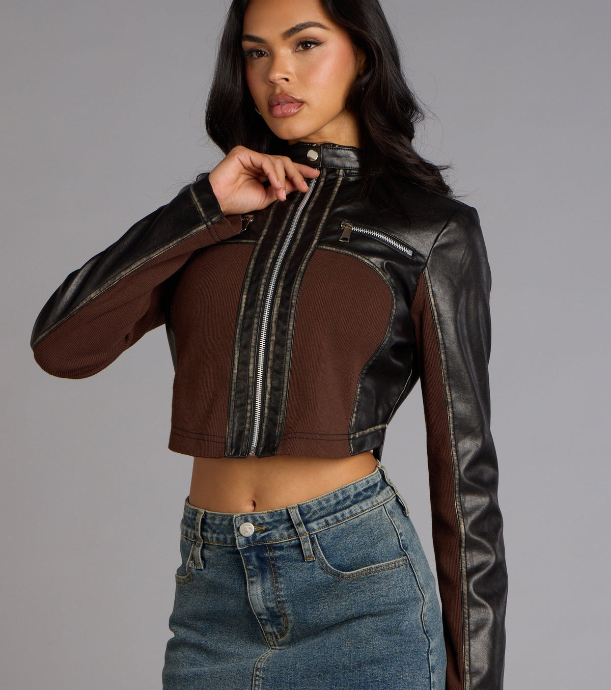 Chaqueta Moto de Cuero Sintético Dial