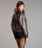 Cazadora Bomber de Cuero Sintético Level Up