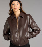 Cazadora Bomber de Cuero Sintético Level Up