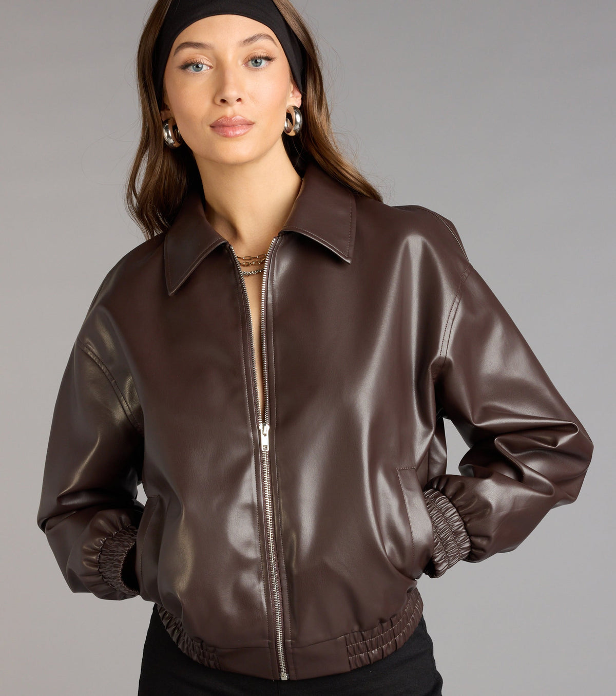 Cazadora Bomber de Cuero Sintético Level Up