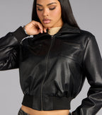 Cazadora Bomber de Cuero Sintético Cool