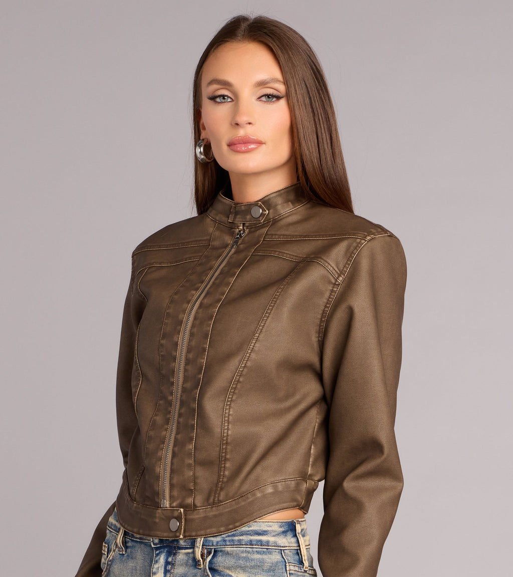 Chaqueta de Cuero Sintético Off Duty Cool