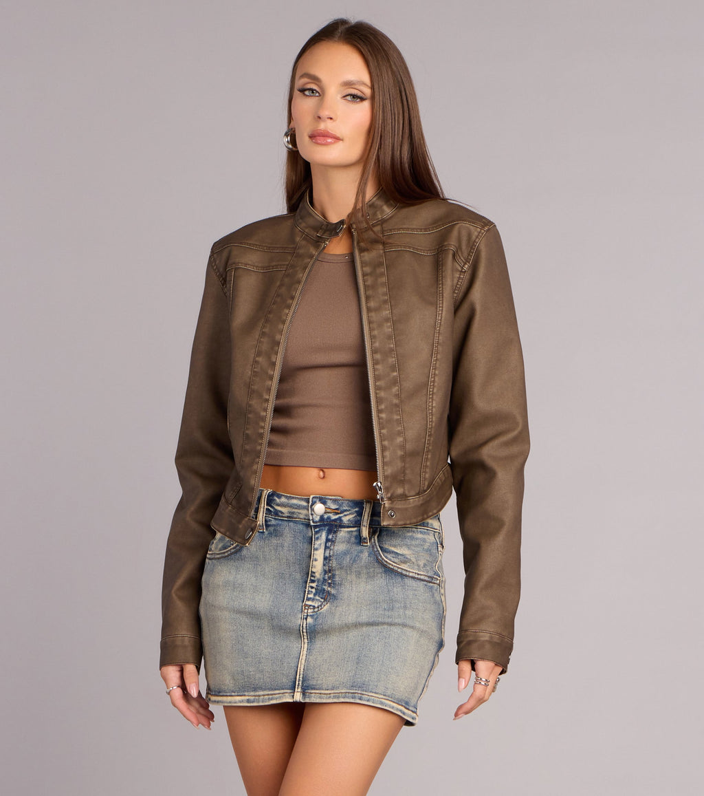 Chaqueta de Cuero Sintético Off Duty Cool