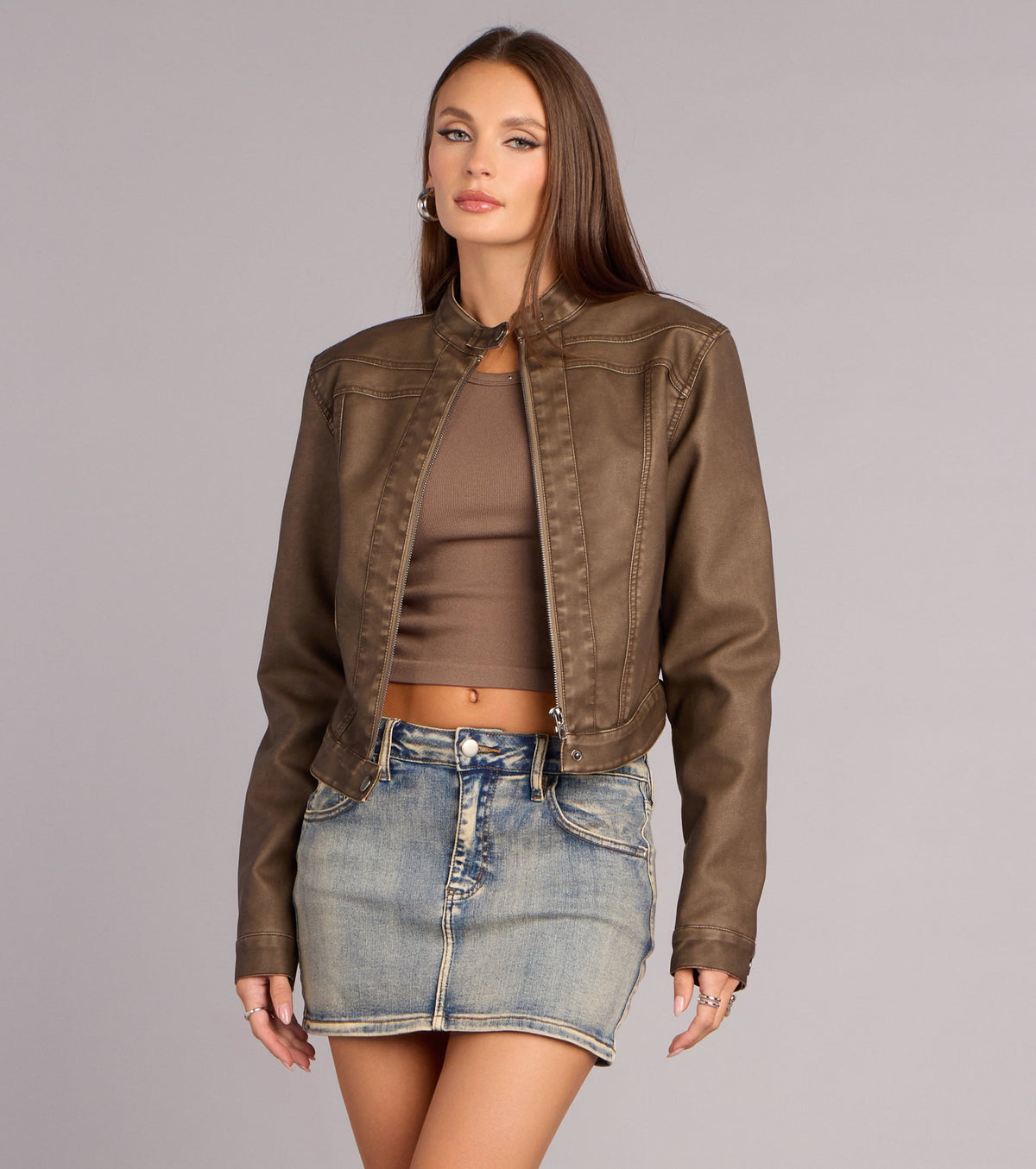Chaqueta de Cuero Sintético Off Duty Cool