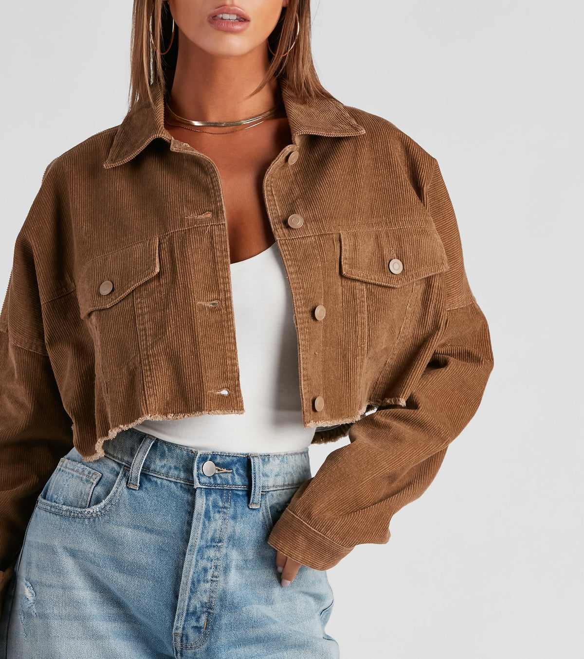 Chaqueta Corta de Pana Recorre los pasillos