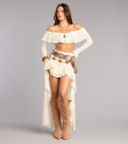 Falda de encaje asimétrica Boho Nights