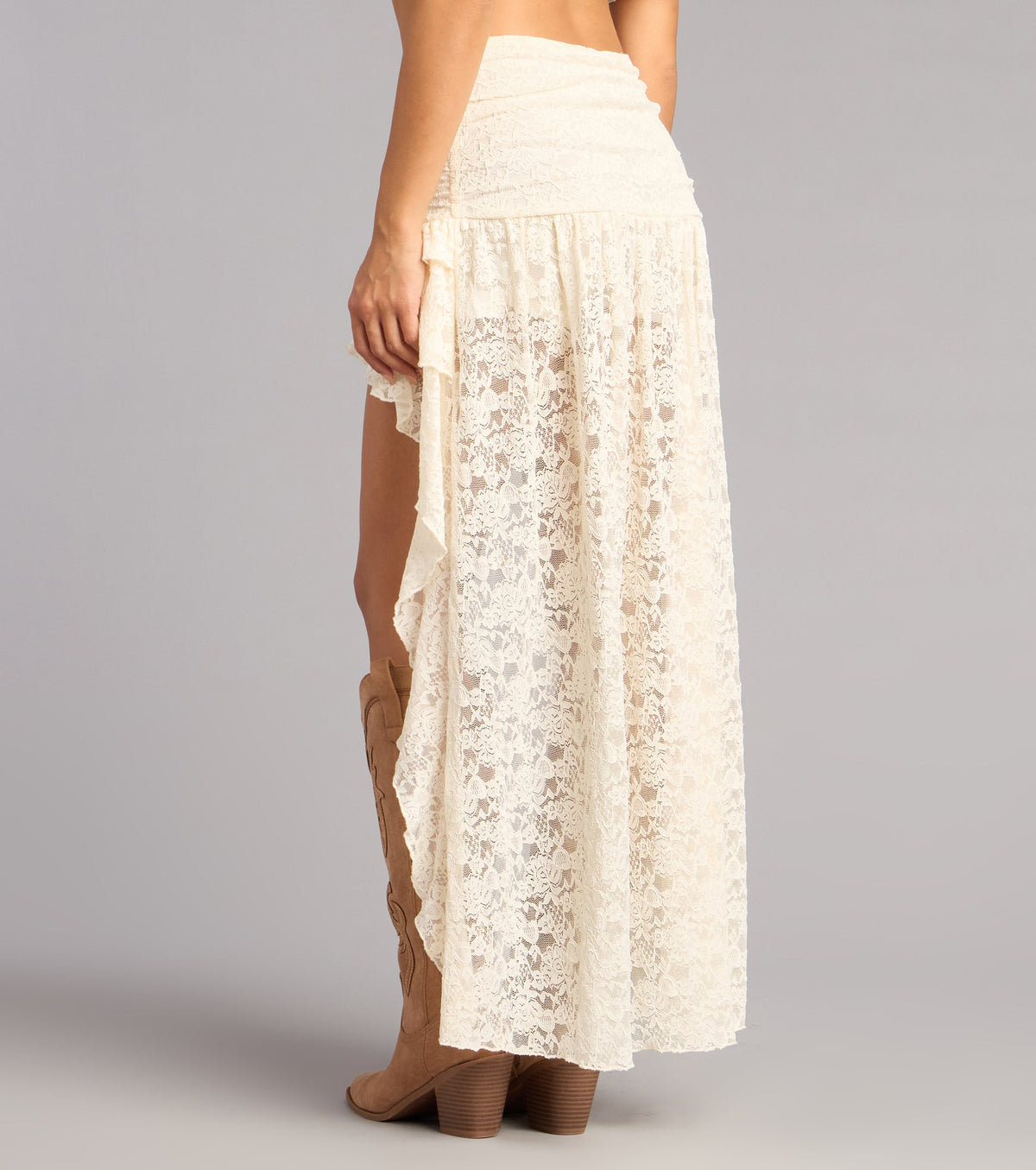 Falda de encaje asimétrica Boho Nights