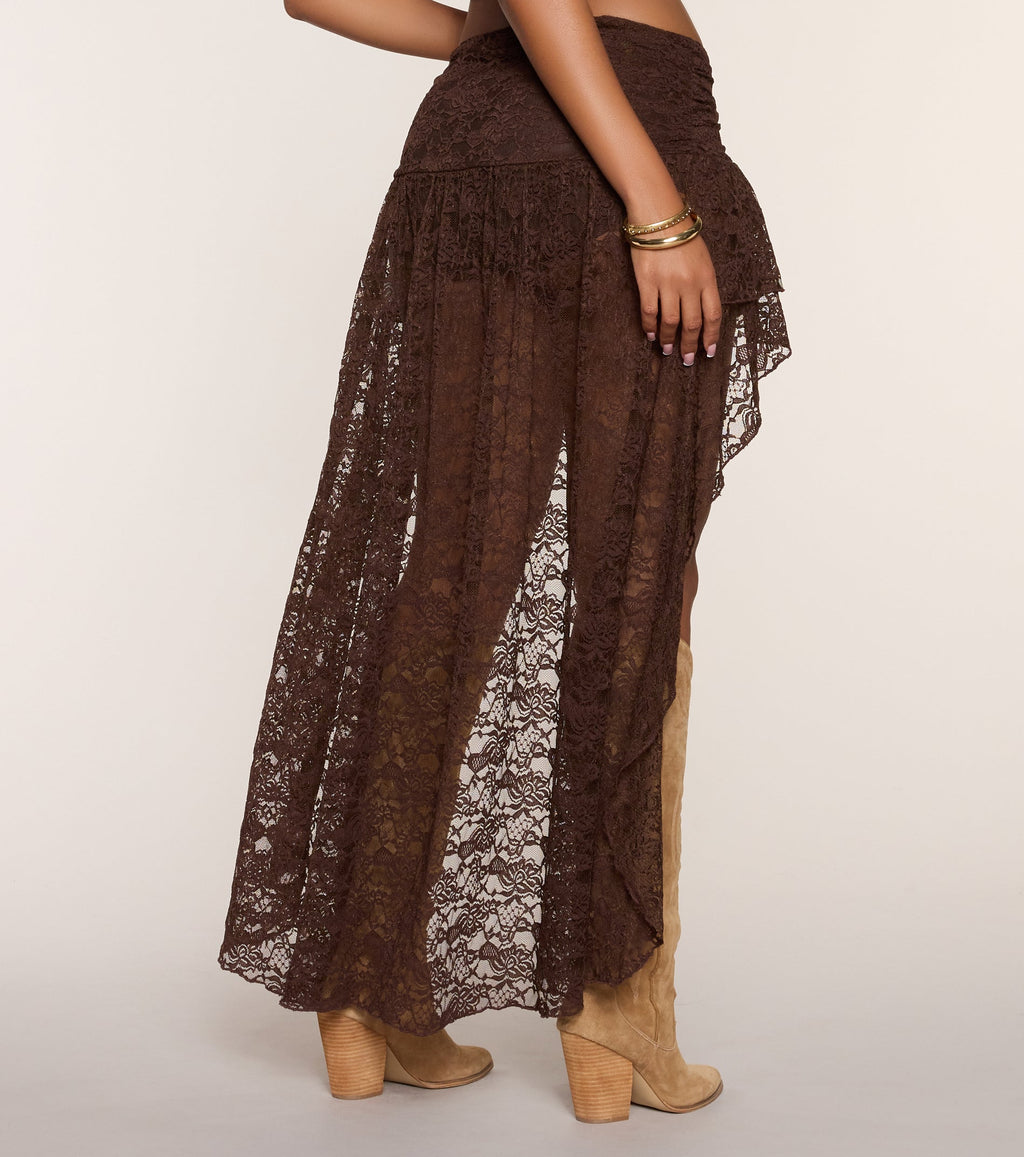 Falda de encaje asimétrica Boho Nights